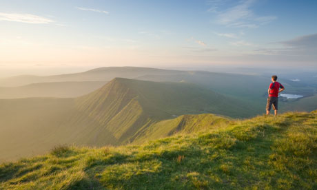 On Pen y Fan in the Brecon Beacons, looking towards Cribyn.