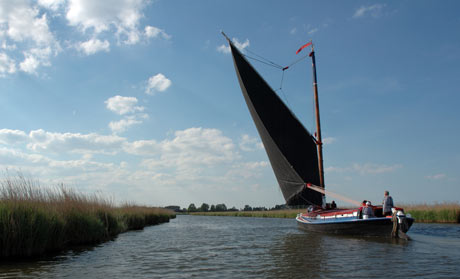 An historic Norfolk trading wherry Albion on the River Bure