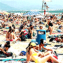 Crowded Spanish beach