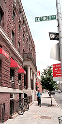 Greenpoint, New York, outside the youth hostel