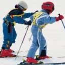 children skiing