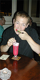 Andrew enjoying a Singapore sling