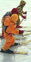 Children skiing
