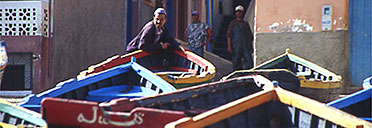 Fishing boats in Taghazoute, Morocco