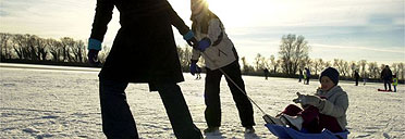 Ice skating on Bury Fen