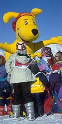 Children playing at La Plagne ski resort