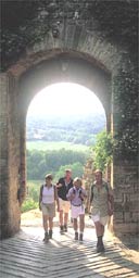 Walkers in Tuscany, Italy