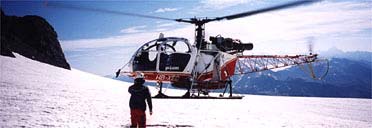 Helicopter ride in the Swiss Alps