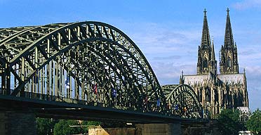 Hohenzollem Bridge and Cologne Cathedral
