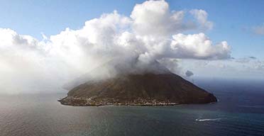 Smoke rises following an eruption on the volcanic island of Stromboli