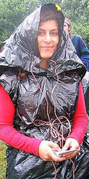 Coat made from bin liners