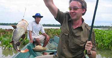 Piranha fishing, Bolivia