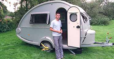 Tom Templeton with his caravan