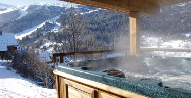 Winter hot tub