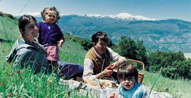 Sam Clark and family, Spain