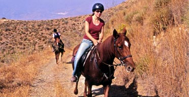 Claire Cozens riding, Spain