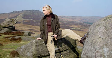 Mariella Frostrup on Hallam Moor, Peak District