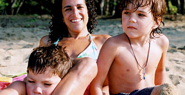 Dominique Walker with sons Noah and Archie