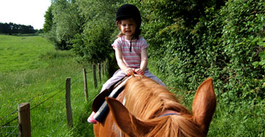Natacha Du Pont De Bie's daughter on horseback, Normandy