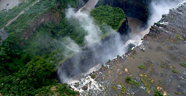 Flying over the Victoria Falls