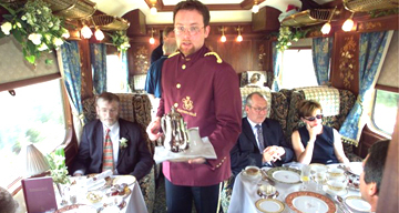 On board a Northern Belle Orient Express train