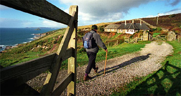 Walker at Noss Mayo, Devon