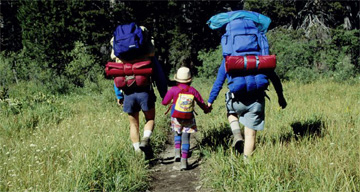 Backpacking family