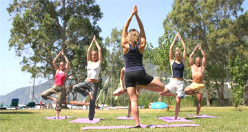 A yoga class in Lefkas, Greece