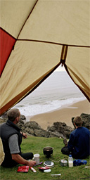 Camping by the beach
