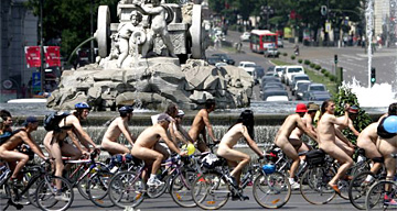 Naked cyclists in Madrid, June 10