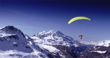 Parachutist in the Alps