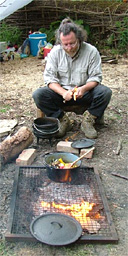 Chris Bax cooks camping food