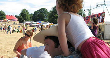 Tom Hodgkinson and daughter at Latitude