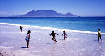Children in the sea, Cape Town