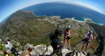 Abseiling down Table Mountain in Cape Town
