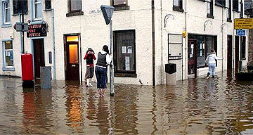 Flooding in Evanton, Scotland
