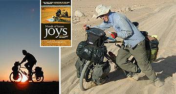 Alastair Humphreys on his bike, and his book