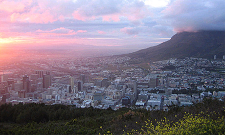 Sunrise over Cape Town from