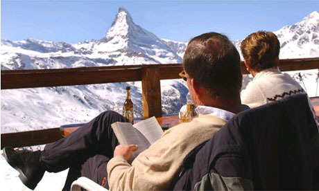 Relaxing in front of the Matterhorn