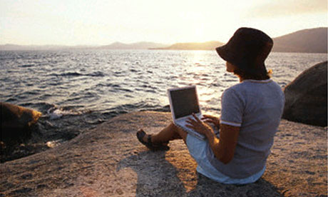 Traveller with laptop