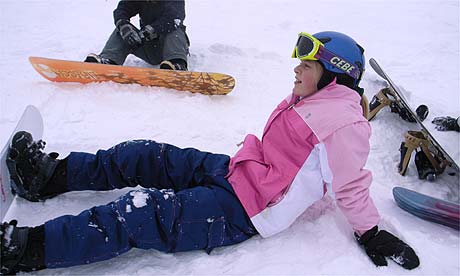 Snowboarding with children