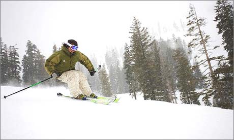 Man skiing in the snow