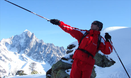 Ski guide in the French Alps