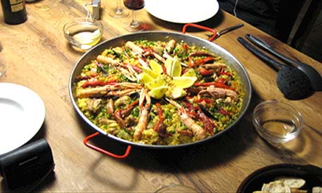 Paella meal at a Mallorcan finca