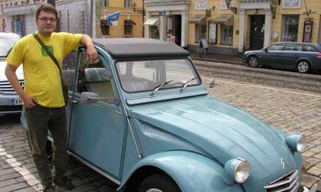Antti and his vintage 2CV in Helsinki
