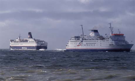 Ferries on the way to Calais
