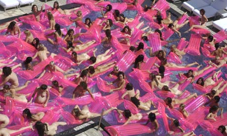 Naked ladies in swimming pool