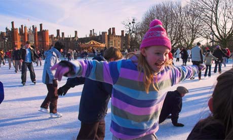 Ice-skating at Hampton Court, UK