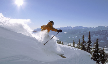 Skiing in Mount MacKennie, Canada