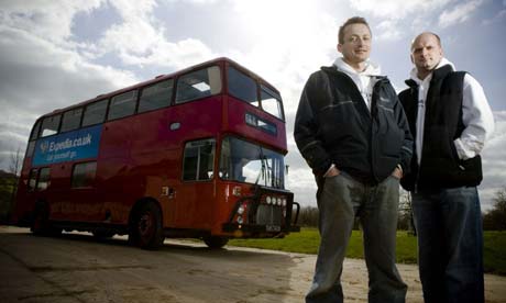 Dan Spokes and Matt Lumber with their bus
